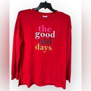 NWT Womens Crown & Ivy “The good old days” Christmas Top
